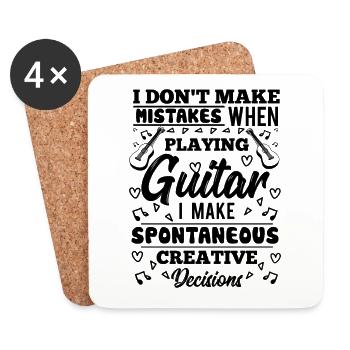 Guitar player, guitarist, guitar - Coasters (set of 4) - white - Front