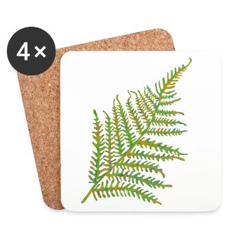 Fern leaf motif - Coasters (set of 4) - white - Front