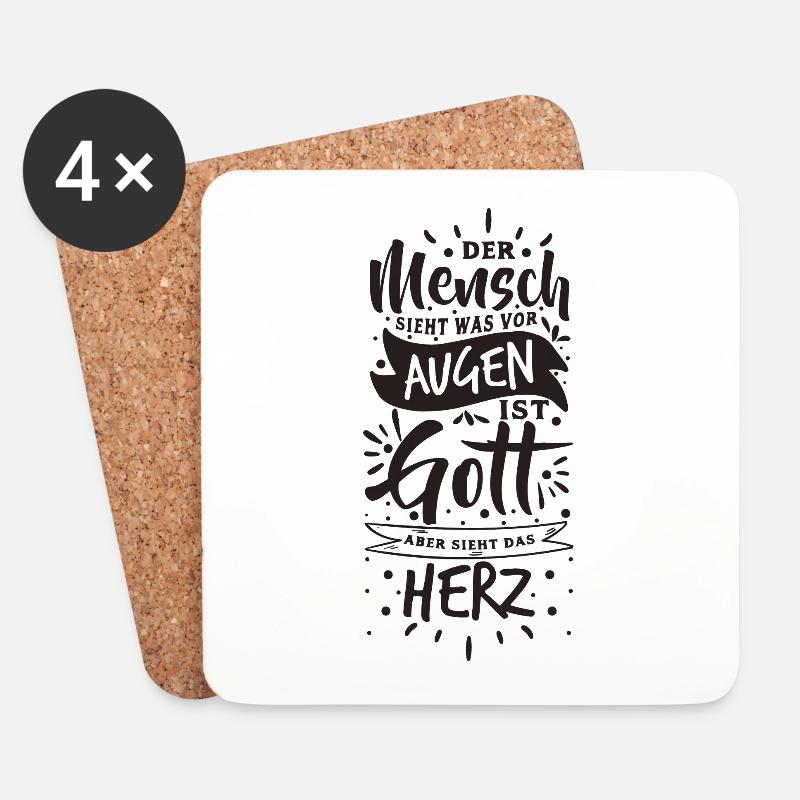 Gott, Jesus, Bibel - Untersetzer (4er-Set) - Weiß