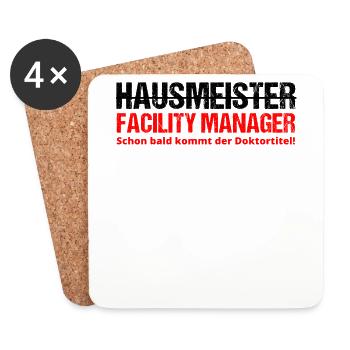 Hausmeister Geschenk Lustig Facility Manager Dokto - Untersetzer (4er-Set) - Weiß - Vorne