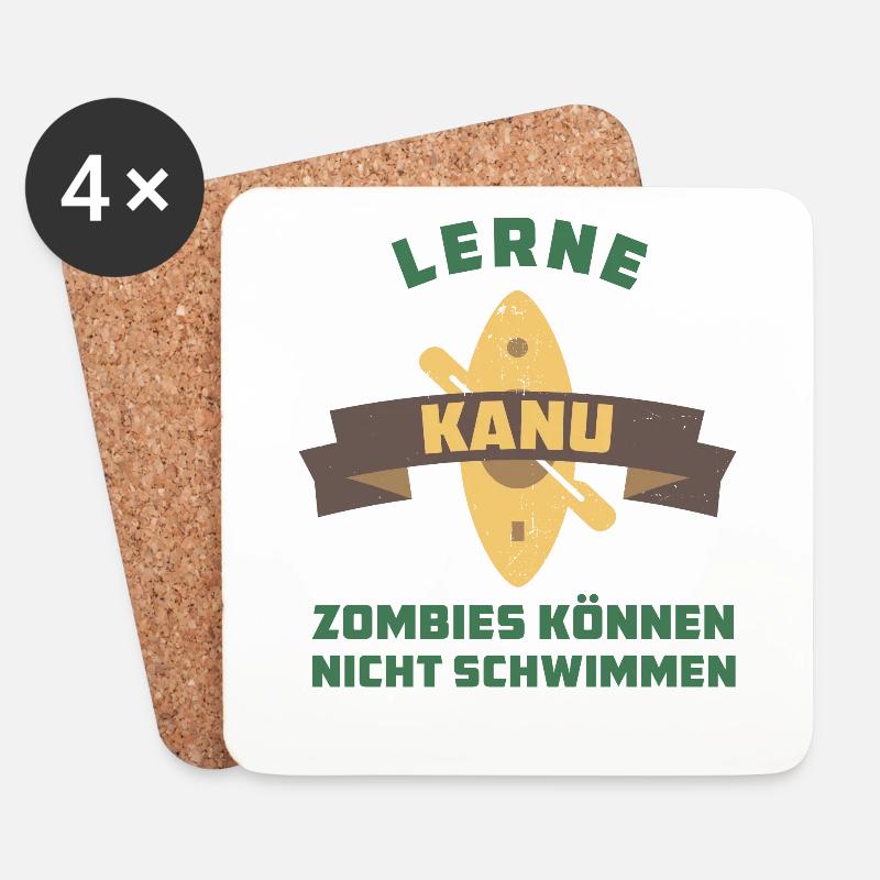 Flusskanu - Kajak - Untersetzer (4er-Set) - Weiß
