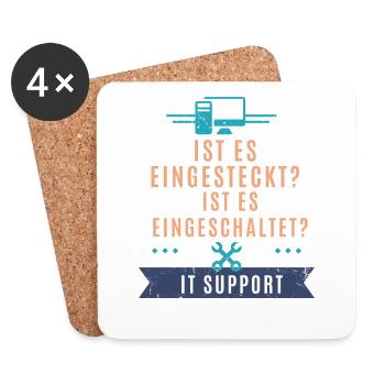Pc Und Werkzeugsymbol - Tech Support - Untersetzer (4er-Set) - Weiß - Vorne