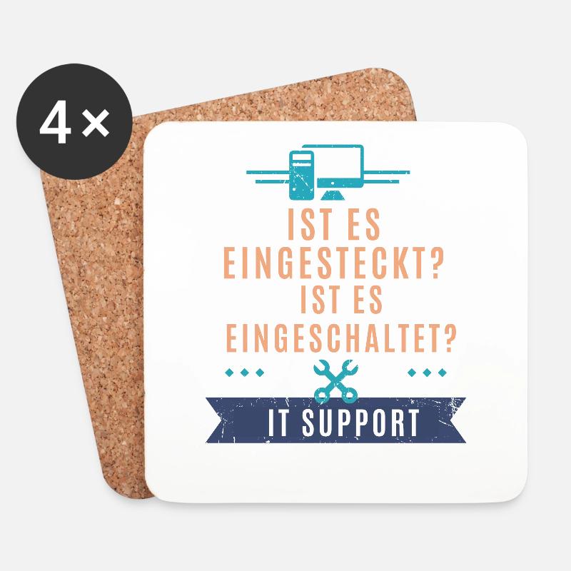 Pc Und Werkzeugsymbol - Tech Support - Untersetzer (4er-Set) - Weiß