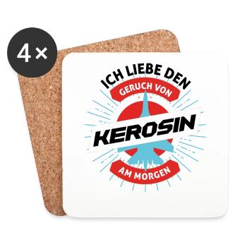 Kerosin Am Morgen - Flugzeug Pilot - Untersetzer (4er-Set) - Weiß - Vorne