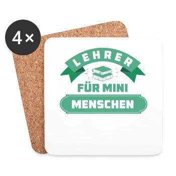 Lehrer Für Mini Menschen - Realschullehrer - Untersetzer (4er-Set) - Weiß - Vorne