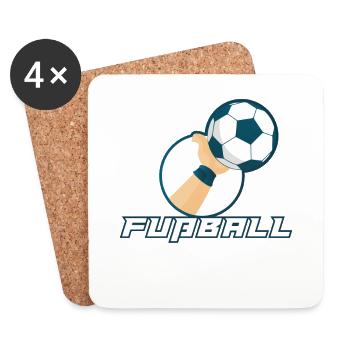 Hand Eines Torwarts Mit Fußball - Soccer - Untersetzer (4er-Set) - Weiß - Vorne