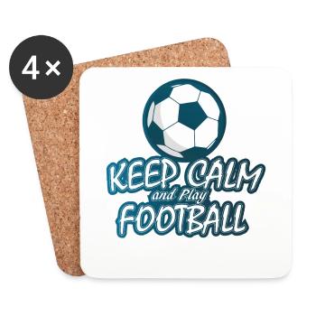 Keep Calm And Play Soccer - Fußball - Untersetzer (4er-Set) - Weiß - Vorne