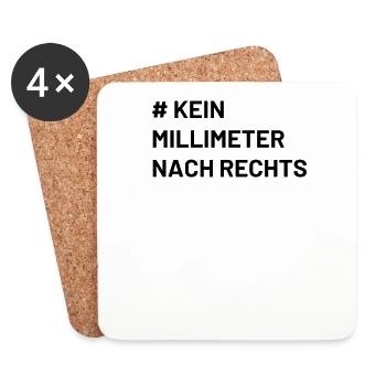 Mindset kein Millimeter nach rechts Antifa - Untersetzer (4er-Set) - Weiß - Vorne