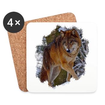 wolf - Coasters (set of 4) - white - Front