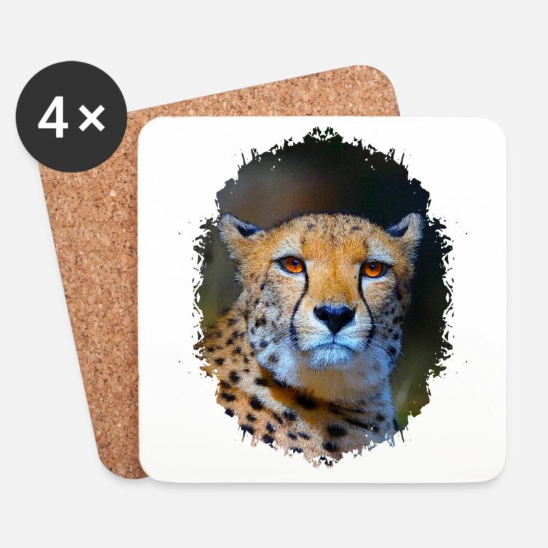 Gepard - Untersetzer (4er-Set) - Weiß