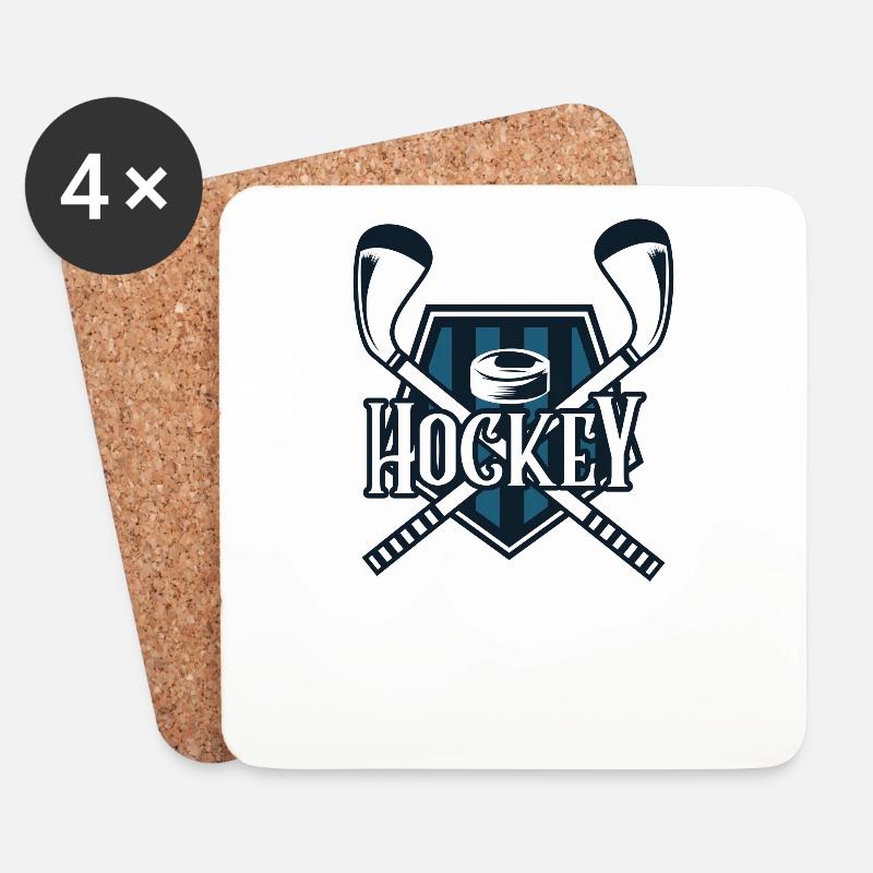 EISHOCKEY - Untersetzer (4er-Set) - Weiß