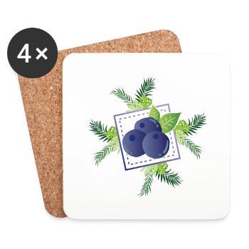 Blueberries - Coasters (set of 4) - white - Front