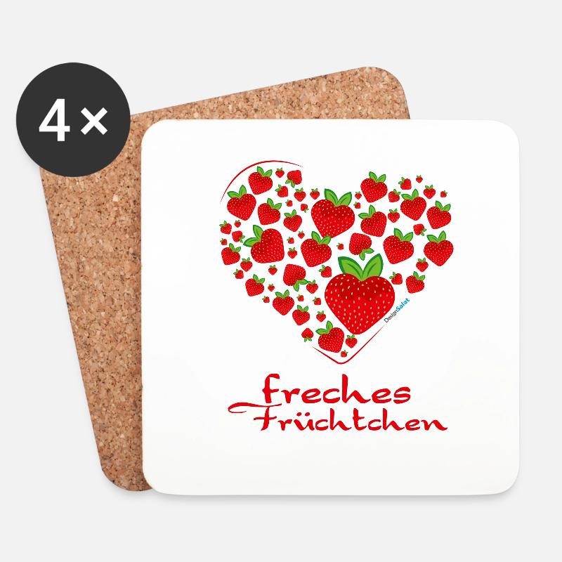 freches Früchtchen Erdbeere für jeden Geschmack - Untersetzer (4er-Set) - Weiß