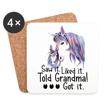Granddaughter Saw It Liked It Told Grandma Got It - Coasters (set of 4) - white - Front