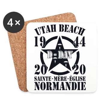Utah Beach 1944 - 2020 D-Day Holy Mother Church - Untersetzer (4er-Set) - Weiß - Vorne