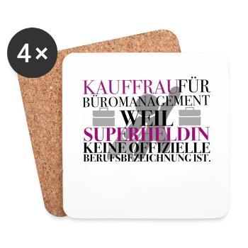 Kauffrau für Büromanagement Geschenk Spruch - Untersetzer (4er-Set) - Weiß - Vorne