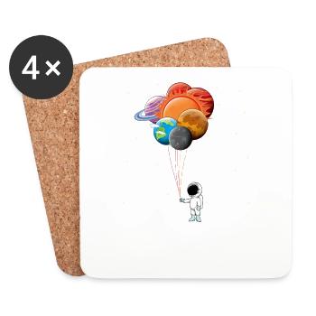 Dream Big - Espace et astronautes - Dessous de verre (lot de 4) - blanc - Devant