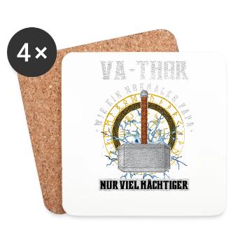 Va-Thor like a normal dad Only a lot of mighty - Coasters (set of 4) - white - Front