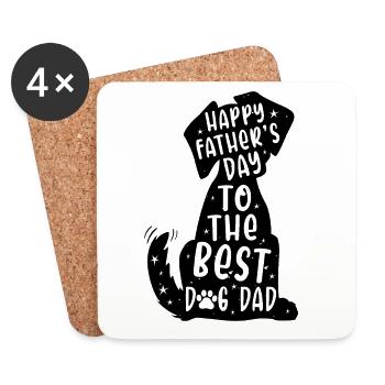 Happy Father's Day The Best Dog Dad - Untersetzer (4er-Set) - Weiß - Vorne
