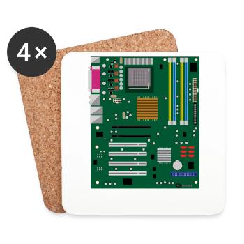 Motherboard - Informatik - Untersetzer (4er-Set) - Weiß - Vorne