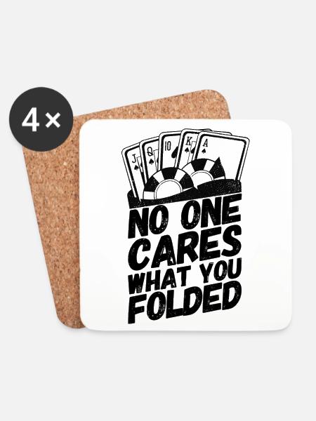 Poker Pokern Karten Spruch Folded - Untersetzer (4er-Set) - Weiß