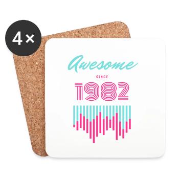 Genial seit 1982 Neon Pulse - Untersetzer (4er-Set) - Weiß - Vorne