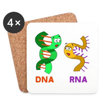 Rna strand and a dna strand - biology - Coasters (set of 4) - white - Front