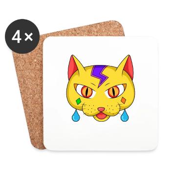 Trippy Kitty - Trippy Kitty - Dessous de verre (lot de 4) - blanc - Devant