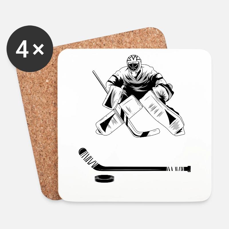 Torwart Im Eishockey - Eishockey Torwart - Untersetzer (4er-Set) - Weiß