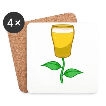 Beer tulip - craft beer - Coasters (set of 4) - white - Front