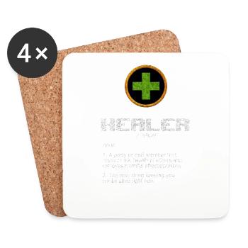 Lustiges Rollenspiel MMO MMORPG Healer Rollen - Untersetzer (4er-Set) - Weiß - Vorne