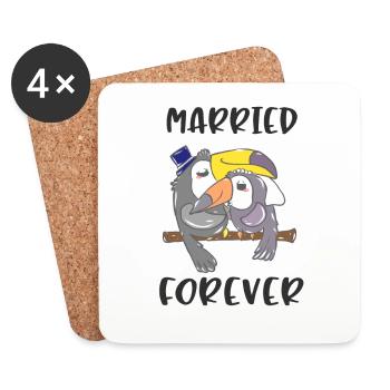 Wedding marriage marriage marriage married - Coasters (set of 4) - white - Front