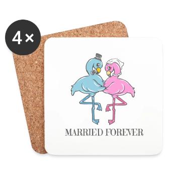 Mariage mariage mariage mariage marié - Dessous de verre (lot de 4) - blanc - Devant