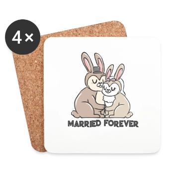 Wedding marriage marriage marriage married - Coasters (set of 4) - white - Front