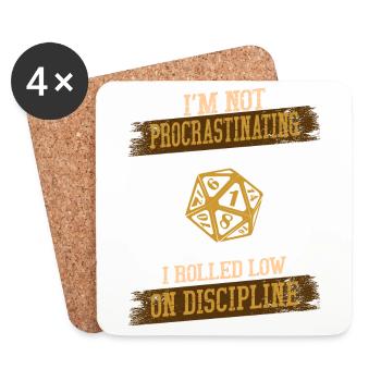 Je ne tergiverse pas J'ai roulé bas sur la discipline - Dessous de verre (lot de 4) - blanc - Devant