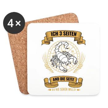 Stolzen Illustration Vom Sternzeichen Skorpion - Untersetzer (4er-Set) - Weiß - Vorne
