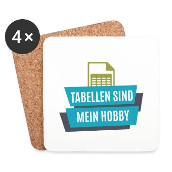Tabelle - Buchhalter - Untersetzer (4er-Set) - Weiß - Vorne