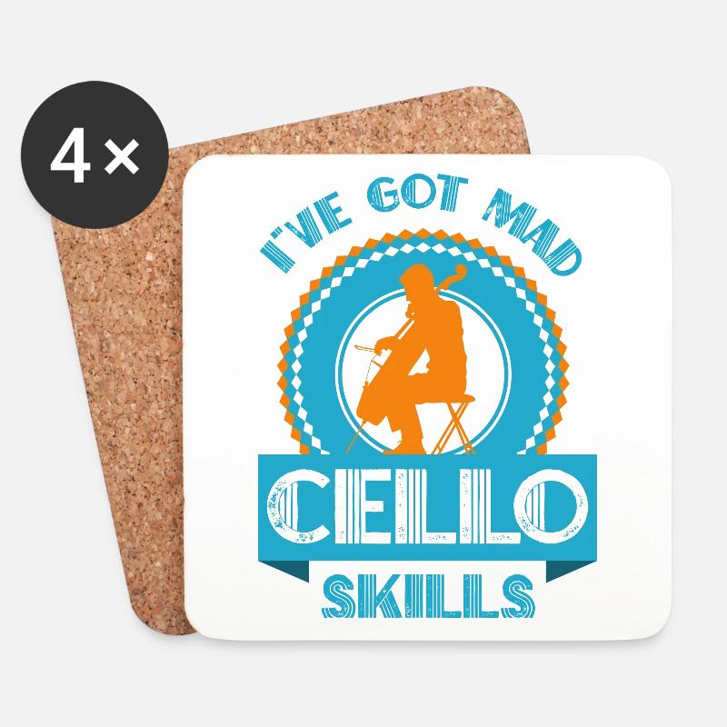 Cellospieler - Cello - Untersetzer (4er-Set) - Weiß