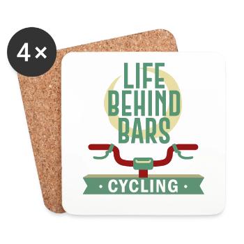 Life Behind Bars - Cycling - Coasters (set of 4) - white - Front