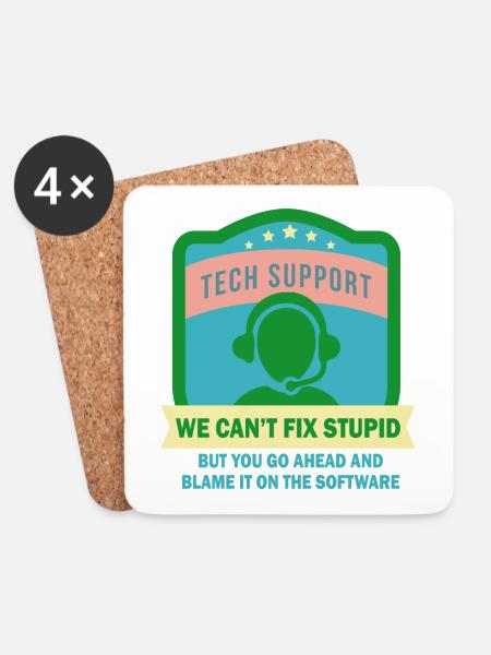 It Support Mitarbeiter - It-Support - Untersetzer (4er-Set) - Weiß