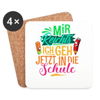 Einschulung - Untersetzer (4er-Set) - Weiß - Vorne