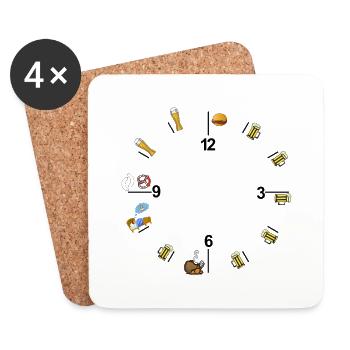 Bayrische Uhr - Untersetzer (4er-Set) - Weiß - Vorne