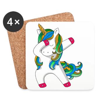 Unicorn dabbing - Coasters (set of 4) - white - Front