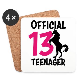 13th birthday 13 years teenager gift girl - Coasters (set of 4) - white - Front