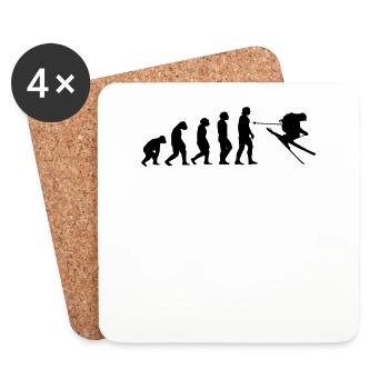 Ski Evolution Tshirt - Untersetzer (4er-Set) - Weiß - Vorne