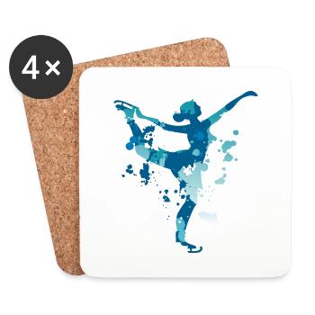 Figure skating splash - Coasters (set of 4) - white - Front