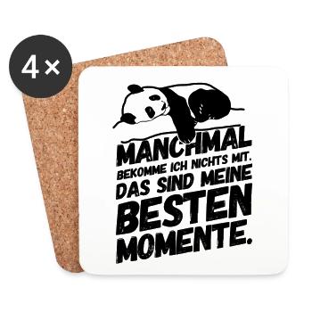 Panda Lustiger Spruch - Untersetzer (4er-Set) - Weiß - Vorne