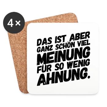 Viel Meinung für Wenig Ahnung Sprüche - Untersetzer (4er-Set) - Weiß - Vorne