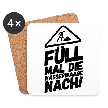 Bauarbeiter Baustelle Nachfüllen - Untersetzer (4er-Set) - Weiß - Vorne