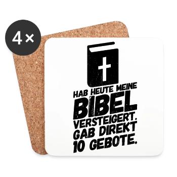 Bibel Lustige Witzige Sprüche - Untersetzer (4er-Set) - Weiß - Vorne